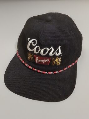 Coors Banquet Navy Blue Corduroy Baseball Hat